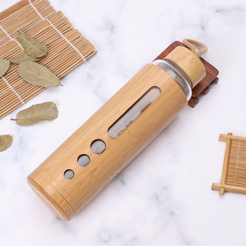Whole body bamboo style high borosilicate glass