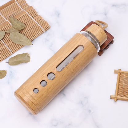 Whole body bamboo style high borosilicate glass